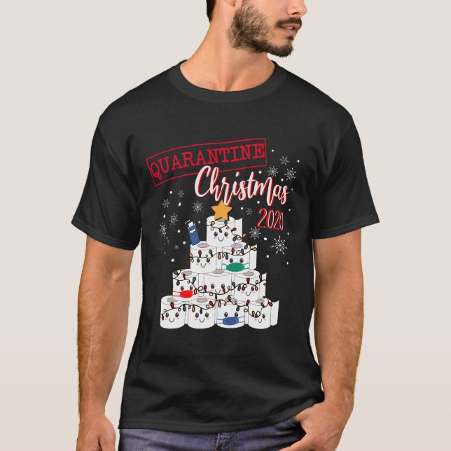 T-shirt Joyeux Quarantine Noël 2020 Funny Xmasque Toilet (Devant)