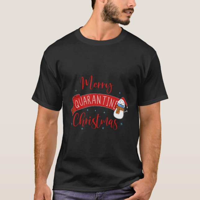 T-shirt Joyeux Quarantine Noël 2020 Mignonne Snowman Face (Devant)
