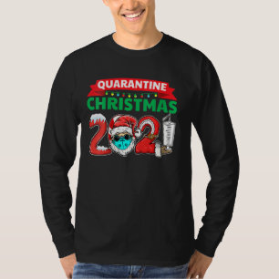 T-shirt Joyeux Quarantine Noël 2021 Père Noël Dans Mas