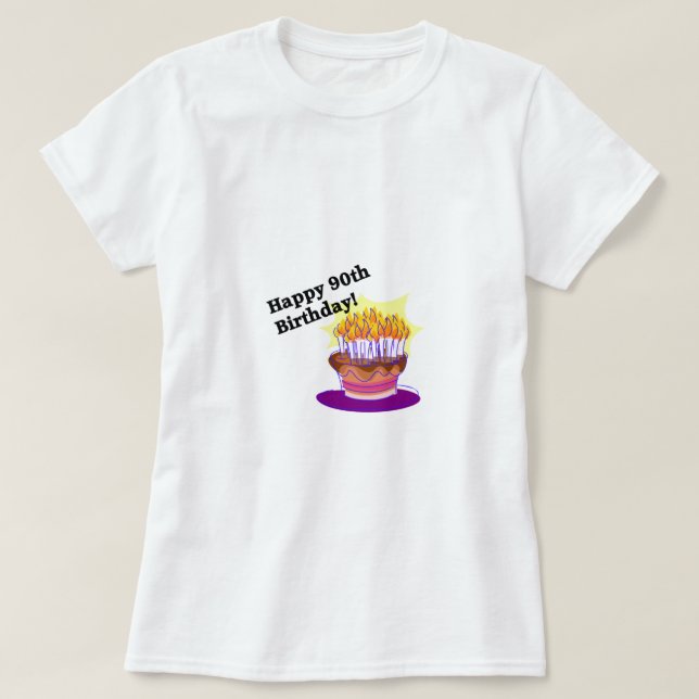 T-shirt Joyeux quatre-vingt-dixième anniversaire ! (Design devant)
