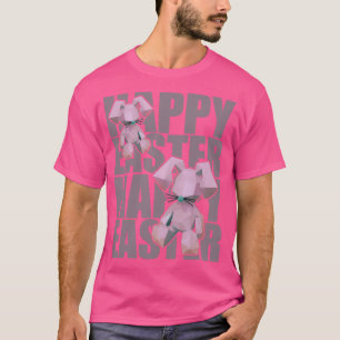 T-shirt Joyeux Rabbit de Pâques rose 3D Origami design