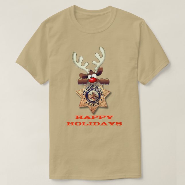 T-shirt Joyeux Reindeer Las Vegas Metropolitan PD (Design devant)
