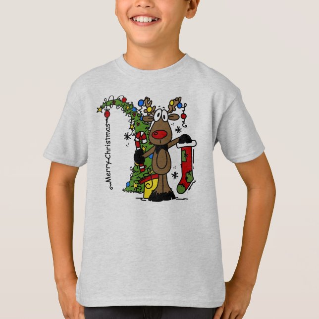 T-shirt Joyeux rennes de Noël (Devant)