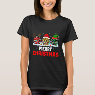 T-shirt Joyeux rennes de Noël Père Noël Elf Plaid Leopard