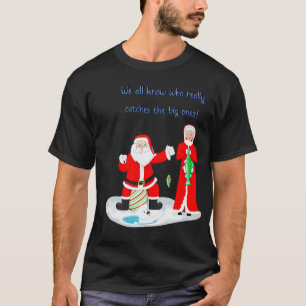 T-shirt Joyeux Requinmas Drôle Requin Père Noël Canne à Su