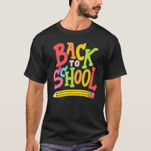 T-shirt Joyeux Retour À L'École Crayon Colorful Professeur