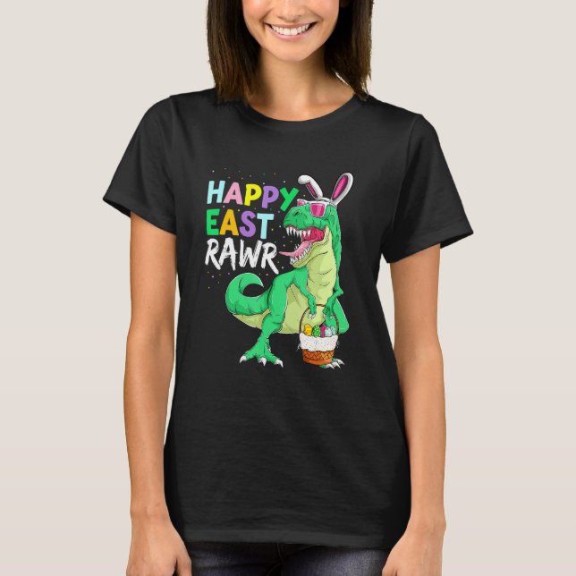 T-shirt Joyeux Rex Dinosaure Easter Bunny Egg Costu (Devant)