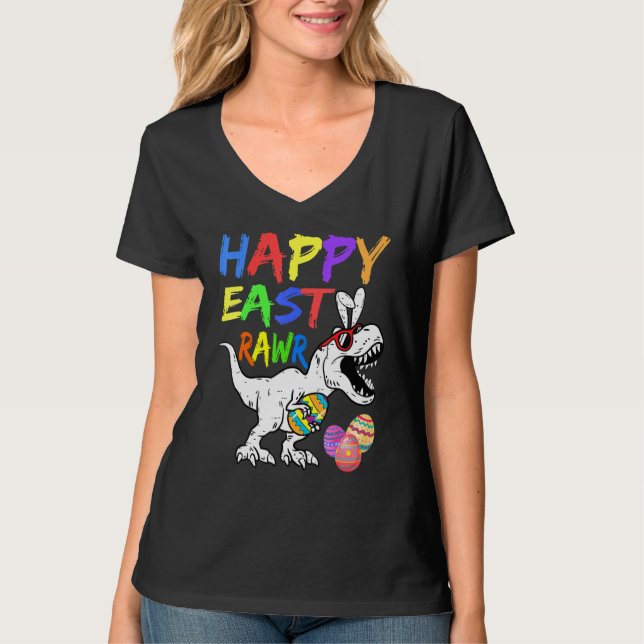 T-shirt Joyeux Rex Dinosaure Easter Bunny Egg Costu (Devant)
