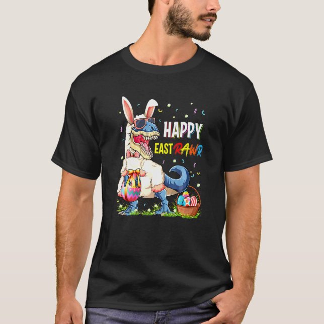 T-shirt Joyeux Rex Dinosaure Easter Bunny Egg Costu (Devant)