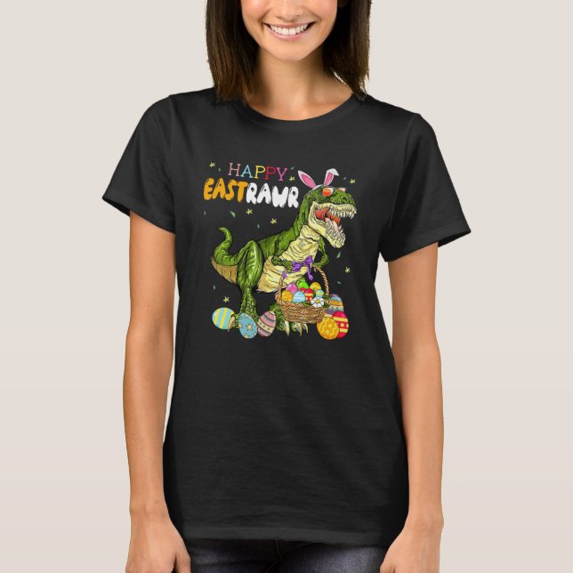 T-shirt Joyeux Rex Dinosaure Easter Bunny Egg Kids (Devant)