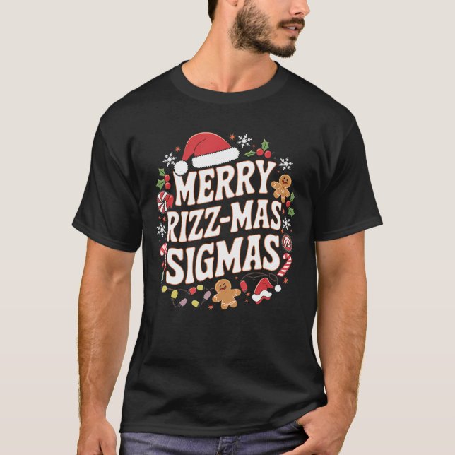 T-shirt Joyeux Rizz Mas Sigmas Drôle Mème Gen Alpha Père N (Devant)