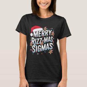 T-shirt Joyeux Rizz Mas Sigmas Funny Alpha Noël Père Noël