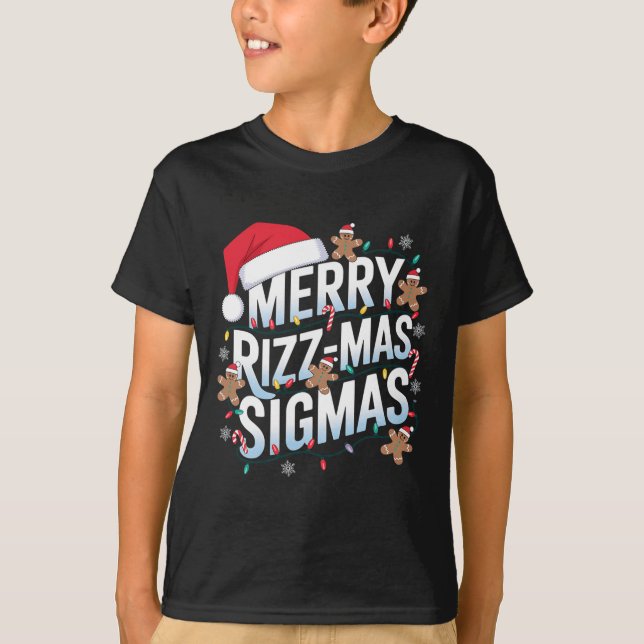 T-shirt Joyeux Rizz Mas Sigmas Funny Alpha Noël Père Noël (Devant)