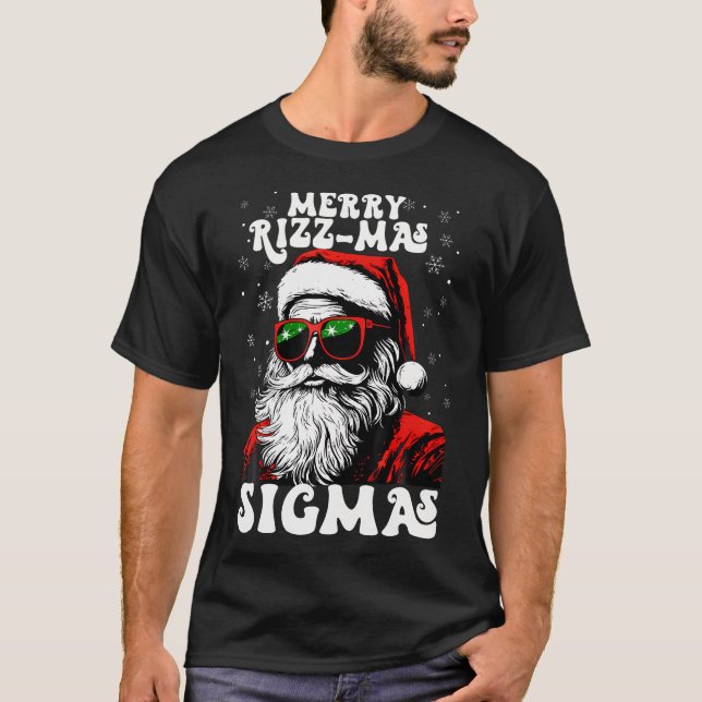 T-shirt Joyeux Rizz Mas Sigmas Funny Gen Alpha X Mas Père  (Devant)