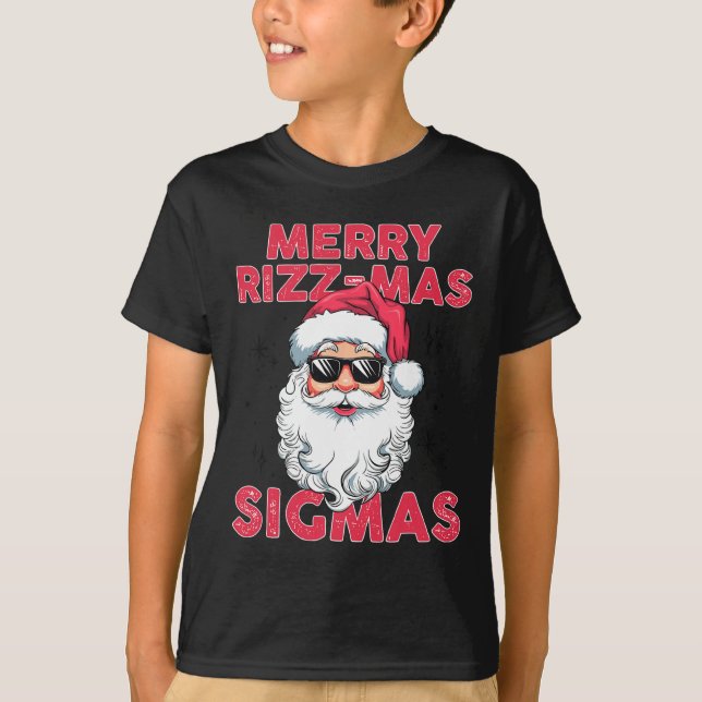 T-shirt Joyeux Rizz Mas Sigmas Funny Père Noël (Devant)