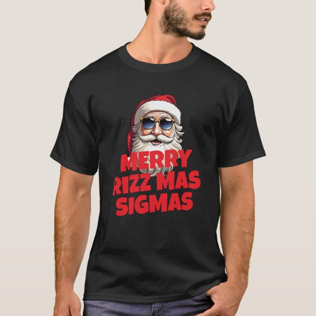 T-shirt Joyeux Rizz Mas Sigmas ,Joyeux Noël T-Shi T-Shi (Devant)
