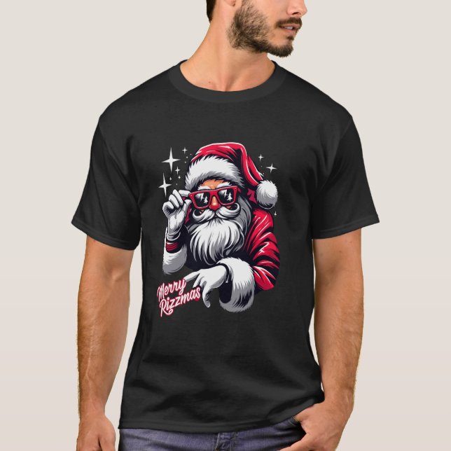T-shirt Joyeux Rizzmas Drôle Noël Rizz Père Noël Hol (Devant)