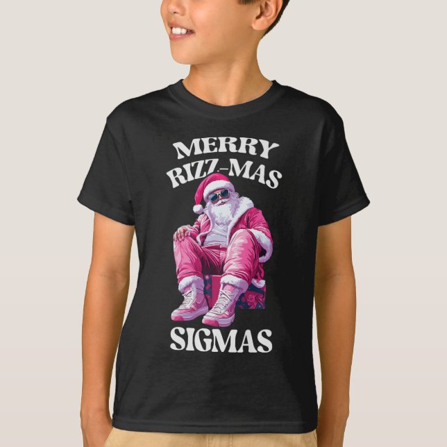 T-shirt Joyeux Rizzmas Sigmas Père Noël Rizzler Jeunes Ado (Devant)