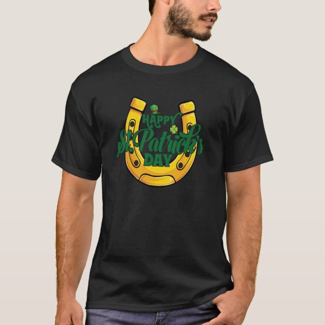 T-shirt Joyeux Saint-Patrick Cheval Fers à Cheval C (Devant)