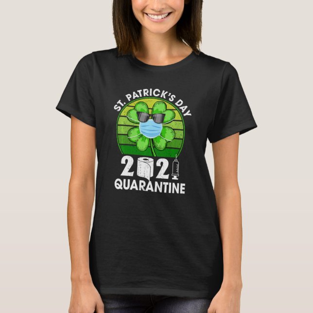 T-shirt Joyeux Saint Patrick S Day 2021 visage Shamrock ir (Devant)