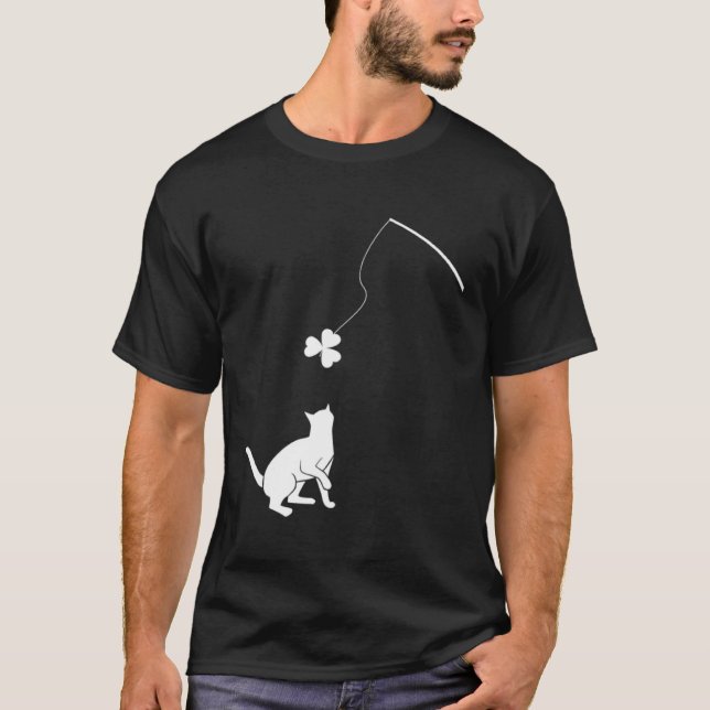 T-shirt Joyeux Saint Patrick Tee Chat Shamrock (Devant)