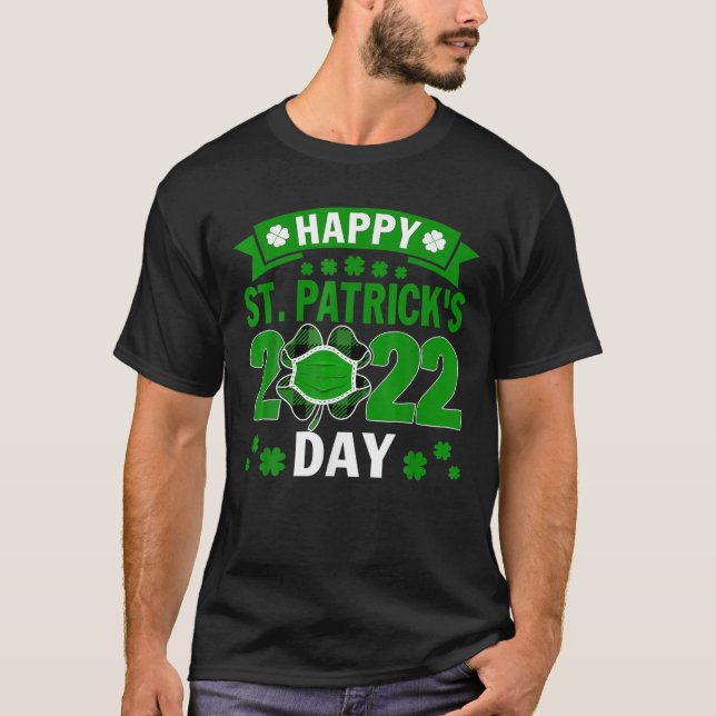 T-shirt Joyeux Saint Patrick's Day 2022 visage Shamrock ir (Devant)