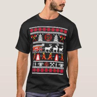 T-shirt Joyeux sapeur pompier de Noël Camion pompier Ugl