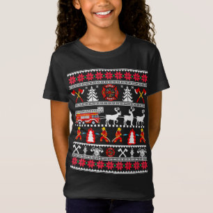 T-Shirt Joyeux sapeur pompier de Noël Camion pompier Ugl