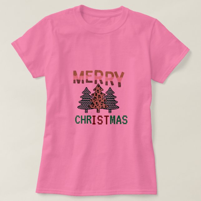 T-shirt Joyeux sapin blanc féminin (Design devant)