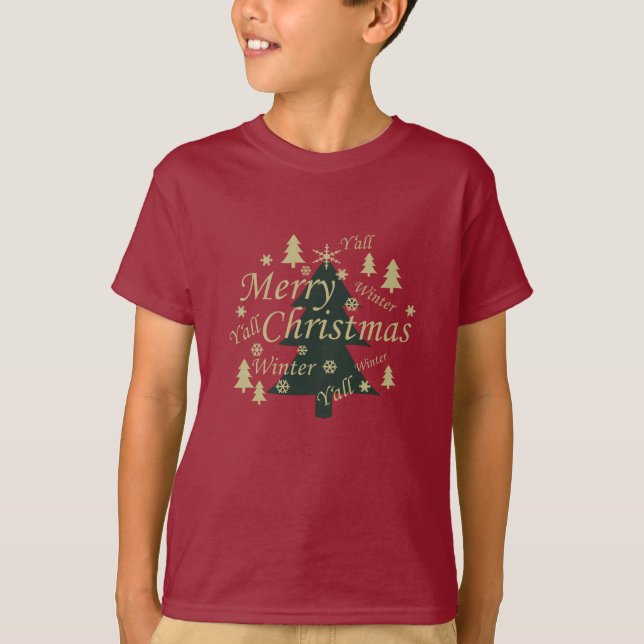 T-shirt Joyeux sapin de Noël décoré (Devant)