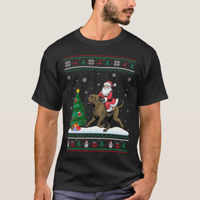 T-shirt Joyeux sapin de Noël illuminent Noël Père Noël équ (Devant)