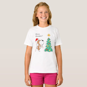 T-shirt Joyeux sapin de Noël mignon Chien Chien Chien Sant