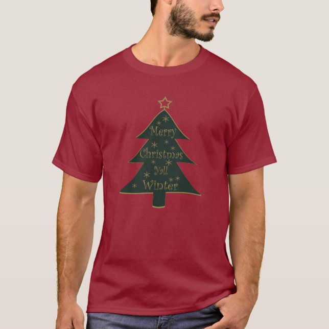 T-shirt Joyeux sapin décoré de Noël (Devant)