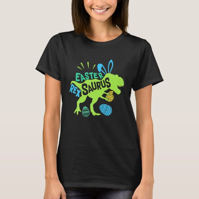 T-shirt Joyeux Saurus de Pâques TRex Oeufs Dinosaur Drôle  (Devant)