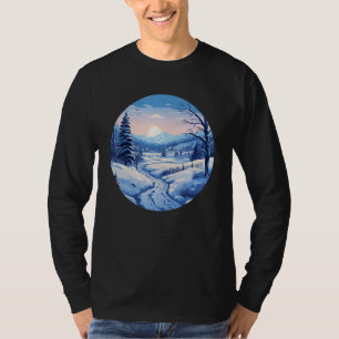 T-shirt Joyeux sentiers d'hiver dans la neige pour la sais