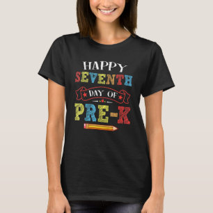 T-shirt Joyeux Septième Jour De Pré K Étudiants Pré-Enseig