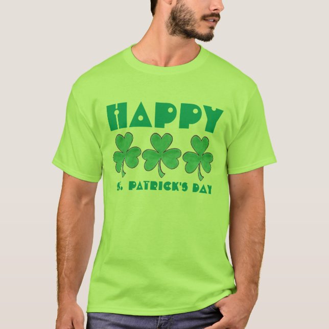 T-shirt Joyeux Shamrock de la Saint Patrick Jour Vert Clov (Devant)