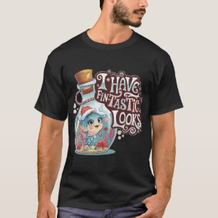 T-shirt Joyeux Sharkmas Drôle Requin Père Noël Canne à Suc