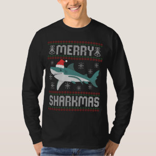 T-shirt Joyeux Sharkmas Funny Christmas Shark laide