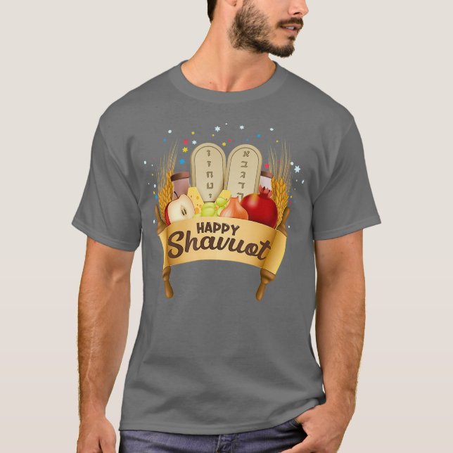 T-shirt Joyeux Shavuot juive Célébration du judaïsme hébre (Devant)