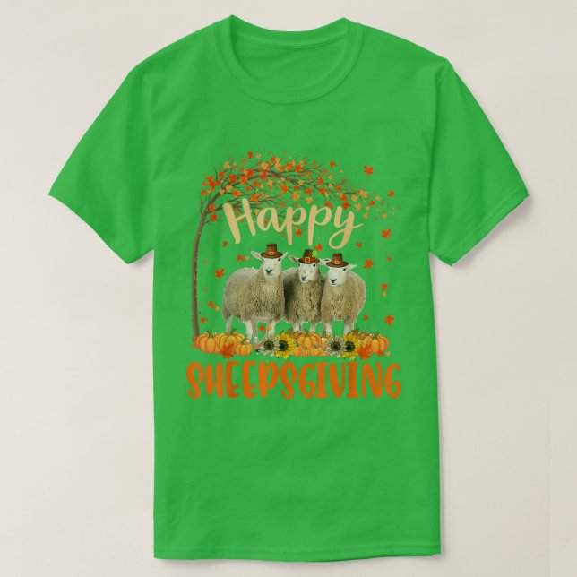 T-shirt Joyeux Sheepsgiving mignon Thanksgiving Sheep prop (Design devant)