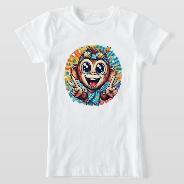T-Shirt Joyeux singe de la Paix no 5 (Poser)