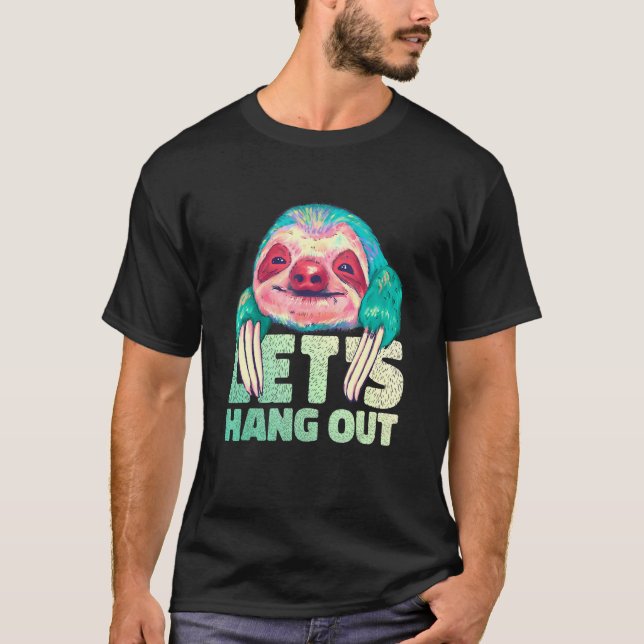 T-shirt Joyeux Sloth Aquarelle Permettent de Hang Out Anim (Devant)