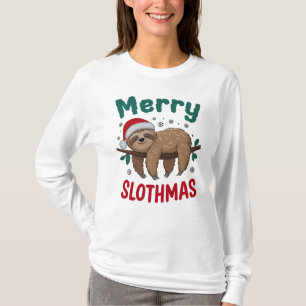 T-shirt Joyeux Slothmas, animal drôle