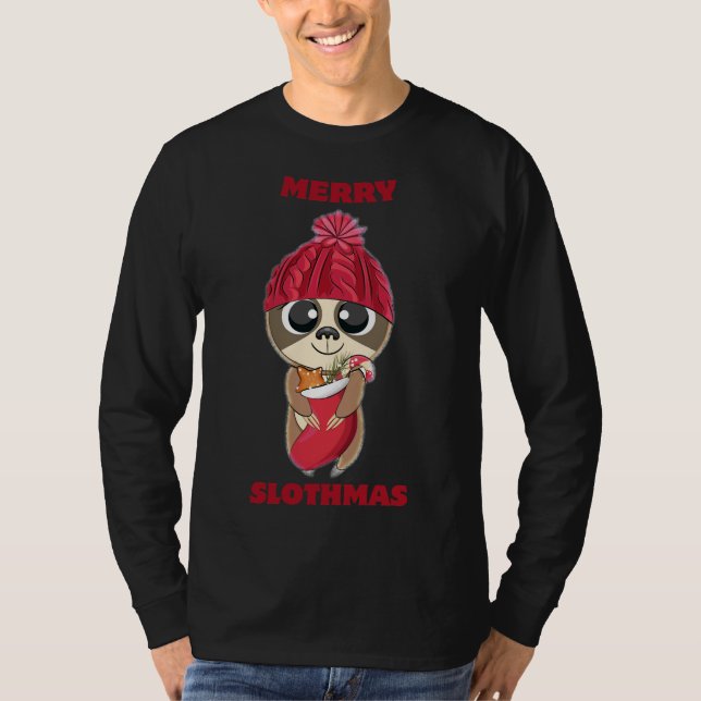 T-shirt Joyeux Slothmas Long (Devant)