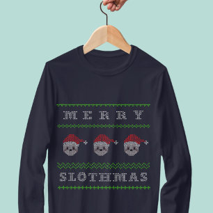 T-shirt Joyeux Slothmas mignonne Père Noël Slot Noël