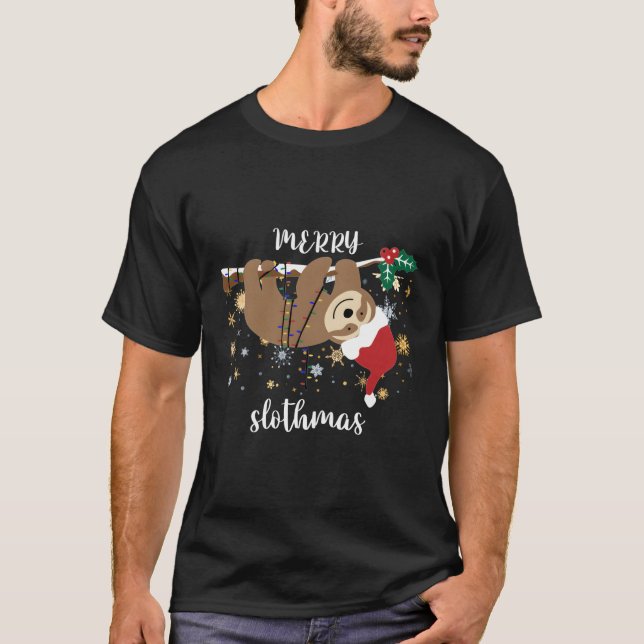 T-shirt Joyeux Slothmas Pour Sloth (Devant)