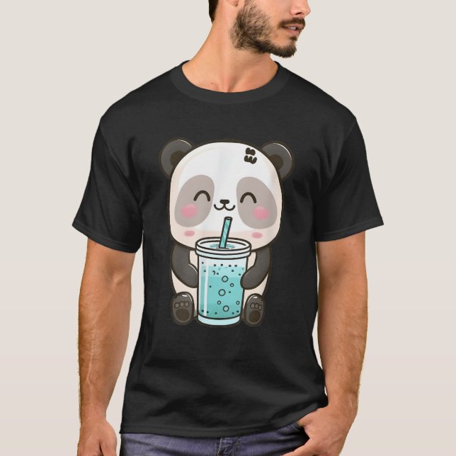 T-shirt Joyeux Smiling Panda Sipg Bubble Tea (Devant)