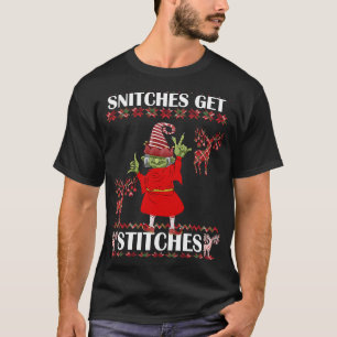T-shirt Joyeux Snitches De Noël Obtenir Des Épingles Elf V