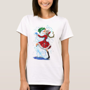 T-shirt Joyeux Snowman et Fille Dance Tango fête de Noël